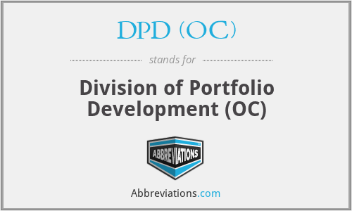 DPD (OC) - Division of Portfolio Development (OC)